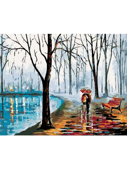 Diamantové maľovanie - NA PRECHÁDZE PRI VODE (Rámovanie bez rámu a bez vypnutia plátna, Rozmer 40x50 cm)