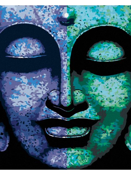 Diamantové maľovanie - DVOJFAREBNÝ BUDDHA (Rámovanie bez rámu a bez vypnutia plátna, Rozmer 40x50 cm)