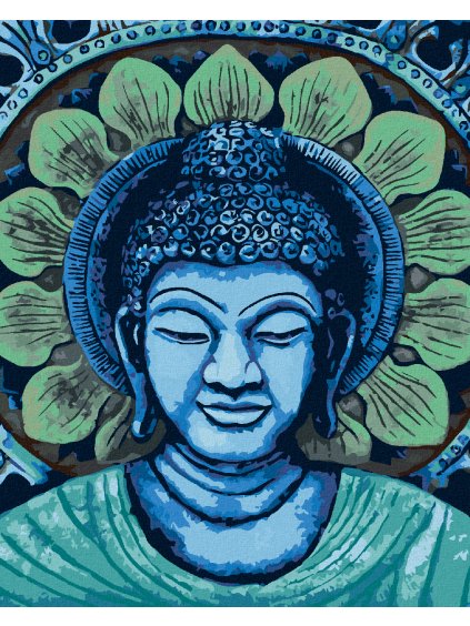Diamantové maľovanie - ZELENOMODRÝ BUDDHA (Rámovanie bez rámu a bez vypnutia plátna, Rozmer 40x50 cm)