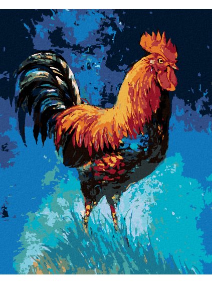 Diamantové maľovanie - KOHÚT A MODRÁ OBLOHA (Rámovanie bez rámu a bez vypnutia plátna, Rozmer 40x50 cm)