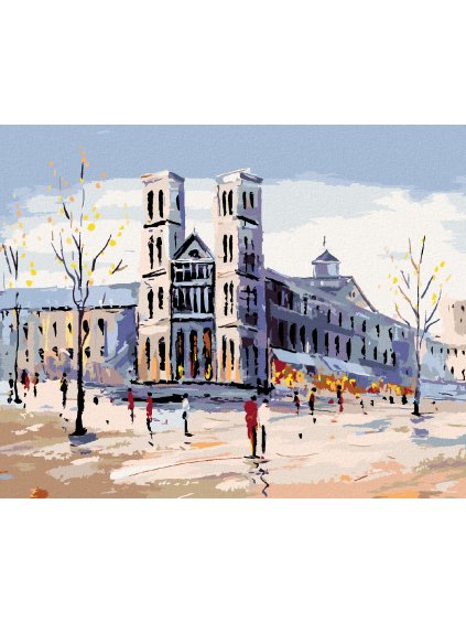 Diamantové maľovanie - NOTRE-DAME V PARÍŽI (Rámovanie bez rámu a bez vypnutia plátna, Rozmer 40x50 cm)