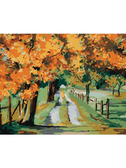 Diamantové maľovanie - JAVOR PRI CESTE (Rámovanie bez rámu a bez vypnutia plátna, Rozmer 40x50 cm)