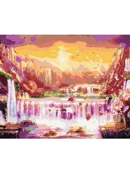 Diamantové maľovanie - JAPONSKO VODOPÁDY (Rámovanie bez rámu a bez vypnutia plátna, Rozmer 40x50 cm)