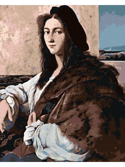 Diamantové maľovanie - PORTRÉT MLADÉHO MUŽA (RAPHAEL) (Rámovanie bez rámu a bez vypnutia plátna, Rozmer 40x50 cm)