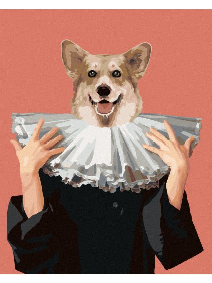 Diamantové maľovanie - KRÁĽOVSKÝ PES (Rámovanie bez rámu a bez vypnutia plátna, Rozmer 40x50 cm)