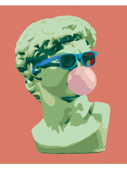 Diamantové maľovanie - ANTICKÁ SOCHA S BUBLINOU (Rámovanie bez rámu a bez vypnutia plátna, Rozmer 40x50 cm)