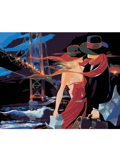 Diamantové maľovanie - ROZLÚČKA (Rámovanie bez rámu a bez vypnutia plátna, Rozmer 40x50 cm)