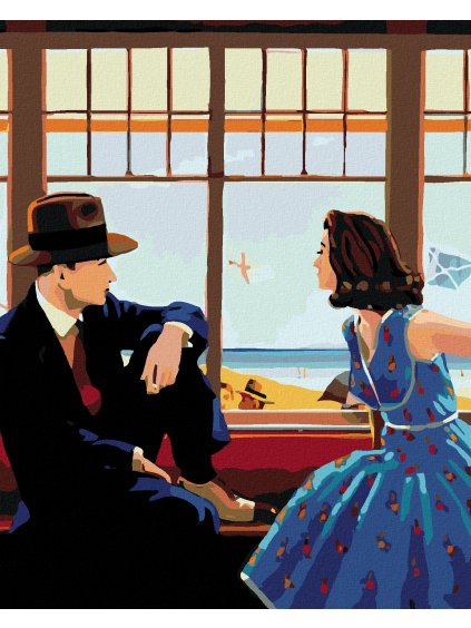 Diamantové maľovanie - ZA OKNOM JE MORE (Rámovanie bez rámu a bez vypnutia plátna, Rozmer 40x50 cm)