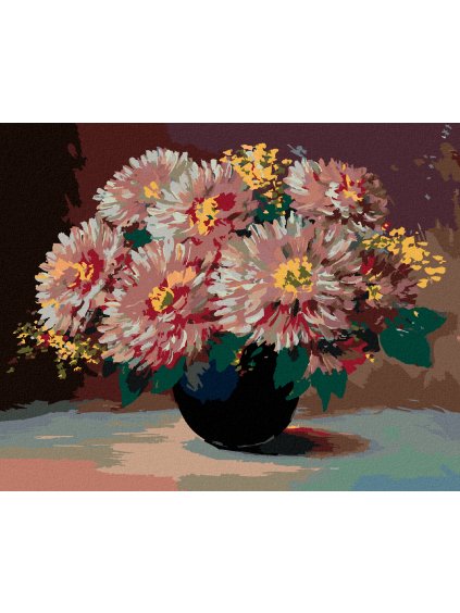 Diamantové maľovanie - KVETY V ČIERNEJ VÁZE (Rámovanie bez rámu a bez vypnutia plátna, Rozmer 40x50 cm)