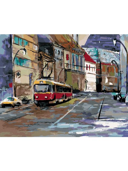 Diamantové maľovanie - PRECHÁDZKA PO PRAHE (Rámovanie bez rámu a bez vypnutia plátna, Rozmer 40x50 cm)