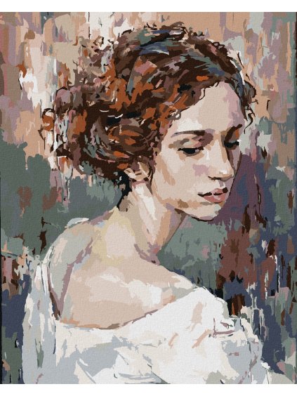 Diamantové maľovanie - ZASNENÁ ŽENA PORTRÉT (Rámovanie bez rámu a bez vypnutia plátna, Rozmer 40x50 cm)