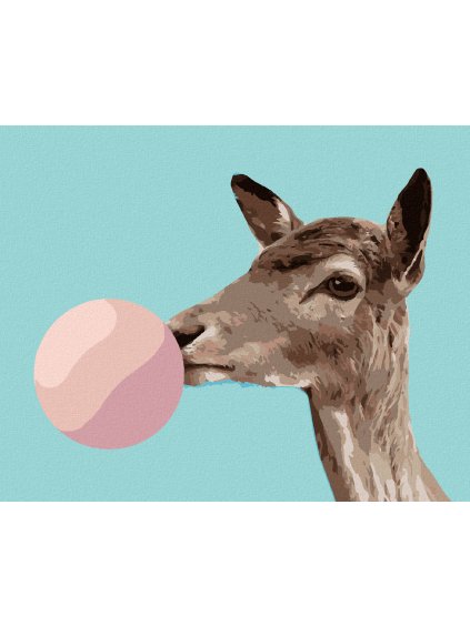 Diamantové maľovanie - SRNA A BUBLINA (Rámovanie bez rámu a bez vypnutia plátna, Rozmer 40x50 cm)