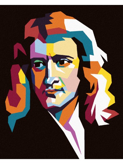 Diamantové maľovanie - FAREBNÝ ISSAC NEWTON (Rámovanie bez rámu a bez vypnutia plátna, Rozmer 40x50 cm)