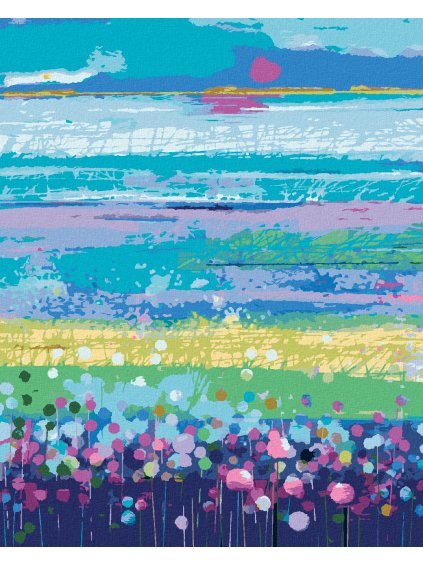 Diamantové maľovanie - ABSTRAKTNÁ LÚKA (Rámovanie bez rámu a bez vypnutia plátna, Rozmer 40x50 cm)