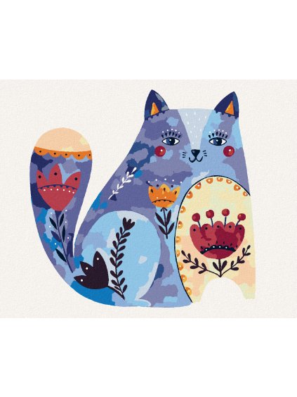 Diamantové maľovanie - MODRÁ MAČKA (Rámovanie bez rámu a bez vypnutia plátna, Rozmer 40x50 cm)