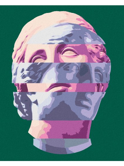 Diamantové maľovanie - FAREBNÁ ANTICKÁ SOCHA (Rámovanie bez rámu a bez vypnutia plátna, Rozmer 40x50 cm)