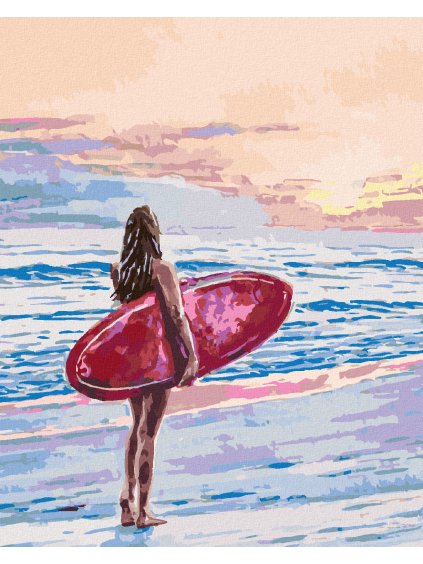 Diamantové maľovanie - SURFERKA (Rámovanie bez rámu a bez vypnutia plátna, Rozmer 40x50 cm)