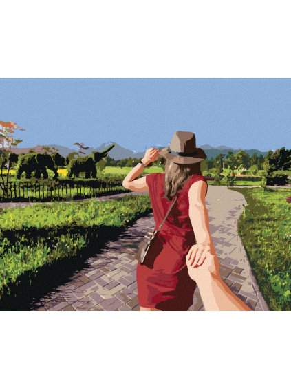 Diamantové maľovanie - ŽENA V ZÁHRADE (Rámovanie bez rámu a bez vypnutia plátna, Rozmer 40x50 cm)