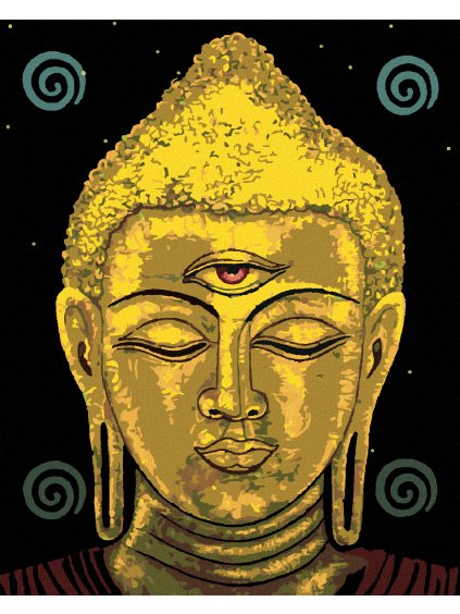 Diamantové maľovanie - BUDDHA S TRETÍM OKOM (Rámovanie bez rámu a bez vypnutia plátna, Rozmer 40x50 cm)