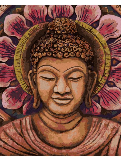 Diamantové maľovanie - ORANŽOVÝ BUDDHA (Rámovanie bez rámu a bez vypnutia plátna, Rozmer 40x50 cm)