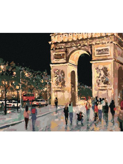 Diamantové maľovanie - VÍŤAZNÝ OBLÚK V NOCI (Rámovanie bez rámu a bez vypnutia plátna, Rozmer 40x50 cm)