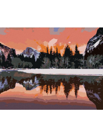 Diamantové maľovanie - KRAJINA YOSEMITSKÉHO NÁRODNÉHO PARKU V KALIFORNII (Rámovanie bez rámu a bez vypnutia plátna, Rozmer 40x50 cm)