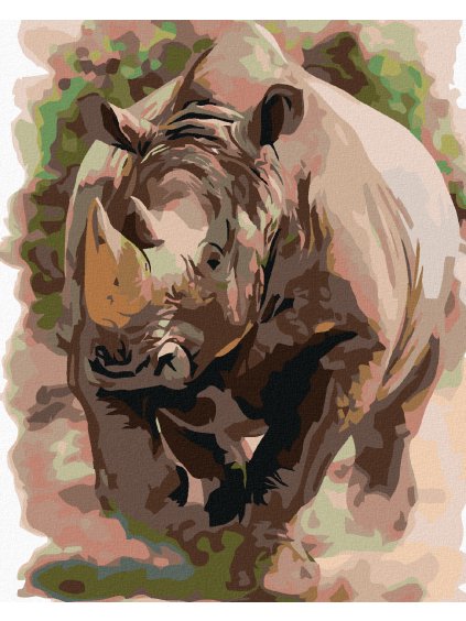 Diamantové maľovanie - NOSOROŽEC (Rámovanie bez rámu a bez vypnutia plátna, Rozmer 40x50 cm)