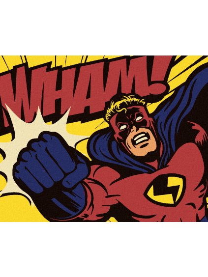 Diamantové maľovanie - POP-ART SUPERHRDINA (Rámovanie bez rámu a bez vypnutia plátna, Rozmer 40x50 cm)