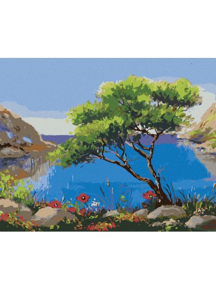 Diamantové maľovanie - MORSKÁ KRAJINA (Rámovanie bez rámu a bez vypnutia plátna, Rozmer 40x50 cm)