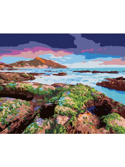 Diamantové maľovanie - PLÁŽ GIALLONARDO (Rámovanie bez rámu a bez vypnutia plátna, Rozmer 40x50 cm)