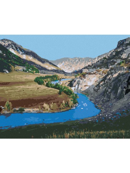 Diamantové maľovanie - RIEKA KATUŇ (Rámovanie bez rámu a bez vypnutia plátna, Rozmer 40x50 cm)