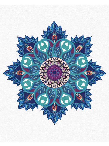 Diamantové maľovanie - MODRÁ MANDALA (Rámovanie bez rámu a bez vypnutia plátna, Rozmer 40x50 cm)