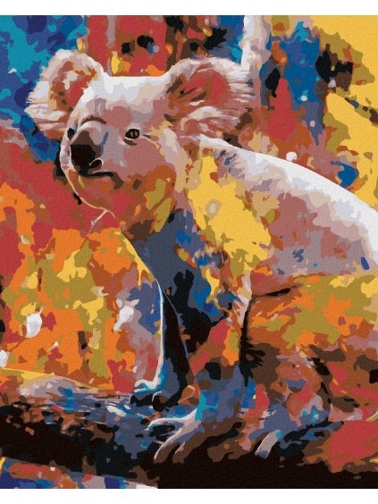 Diamantové maľovanie - FAREBNÁ KOALA (Rámovanie bez rámu a bez vypnutia plátna, Rozmer 40x50 cm)