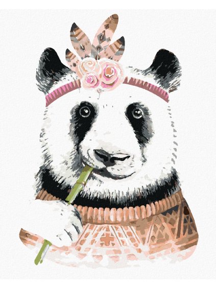 Diamantové maľovanie - BOHO PANDA (Rámovanie bez rámu a bez vypnutia plátna, Rozmer 40x50 cm)