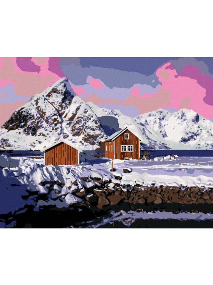 Diamantové maľovanie - ÚŽASNÁ KRAJINA LOFOTSKÝCH OSTROVOV (Rámovanie bez rámu a bez vypnutia plátna, Rozmer 40x50 cm)