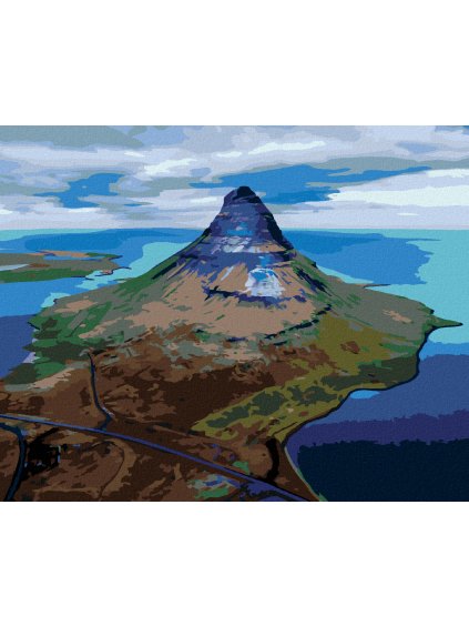 Diamantové maľovanie - HORA KIRKJUFELL (Rámovanie bez rámu a bez vypnutia plátna, Rozmer 40x50 cm)