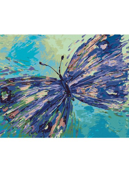 Diamantové maľovanie - FIALOVÝ MOTÝLIK (Rámovanie bez rámu a bez vypnutia plátna, Rozmer 40x50 cm)