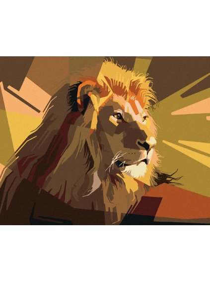 Diamantové maľovanie - LEV MOZAIKA (Rámovanie bez rámu a bez vypnutia plátna, Rozmer 40x50 cm)