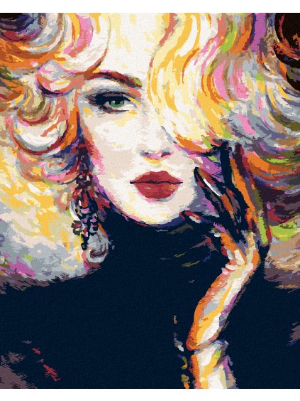 Diamantové maľovanie - TAJOMNÁ ŽENA VO FARBÁCH (Rámovanie bez rámu a bez vypnutia plátna, Rozmer 40x50 cm)