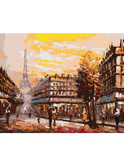 Diamantové maľovanie - RUŠNÁ ULICA V PARÍŽI (Rámovanie bez rámu a bez vypnutia plátna, Rozmer 40x50 cm)