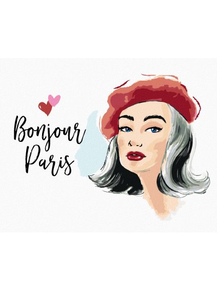 Diamantové maľovanie - AHOJ PARÍŽ (Rámovanie bez rámu a bez vypnutia plátna, Rozmer 40x50 cm)