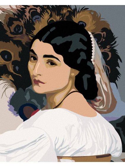 Diamantové maľovanie - ČIERNOVLASÁ ŽENA (Rámovanie bez rámu a bez vypnutia plátna, Rozmer 40x50 cm)