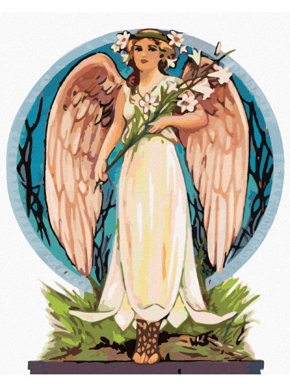 Diamantové maľovanie - DEKORATÍVNA ŽENA ANJEL (Rámovanie bez rámu a bez vypnutia plátna, Rozmer 40x50 cm)