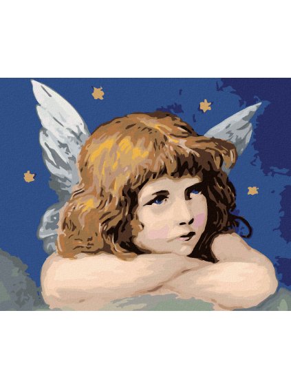 Diamantové maľovanie - MALÝ ANJEL (Rámovanie bez rámu a bez vypnutia plátna, Rozmer 40x50 cm)