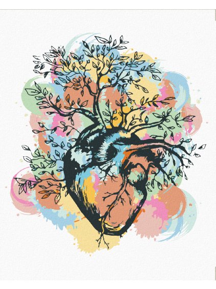 Diamantové maľovanie - PRÍRODA V SRDCI (Rámovanie bez rámu a bez vypnutia plátna, Rozmer 40x50 cm)