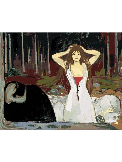 Diamantové maľovanie - ASHES (EDVARD MUNCH) (Rámovanie bez rámu a bez vypnutia plátna, Rozmer 40x50 cm)