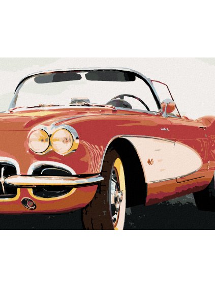 Diamantové maľovanie - ČERVENÉ AUTO ZBLÍZKA (Rámovanie bez rámu a bez vypnutia plátna, Rozmer 40x50 cm)