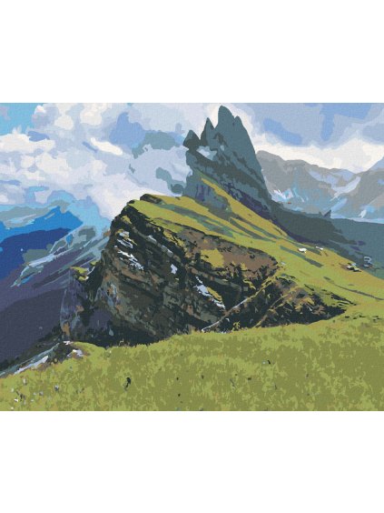 Diamantové maľovanie - HREBEŇ ODLE ODEĽUJÚCI ÚDOLIE (Rámovanie bez rámu a bez vypnutia plátna, Rozmer 40x50 cm)