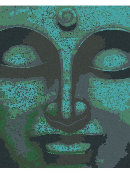 Diamantové maľovanie - ZELENÝ BUDDHA (Rámovanie bez rámu a bez vypnutia plátna, Rozmer 40x50 cm)