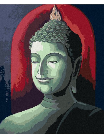 Diamantové maľovanie - BUDDHA NA ČERVENOM POZADÍ (Rámovanie bez rámu a bez vypnutia plátna, Rozmer 40x50 cm)